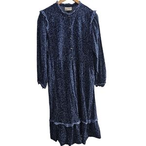 Universal Threads Floral Printed Long Sleeve Button Front Maxi Dress Cottagecore